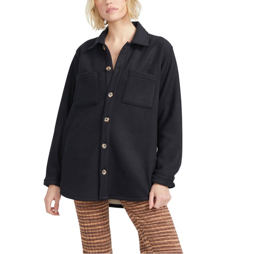 VOLCOM Women's Black Button-Up Jacket